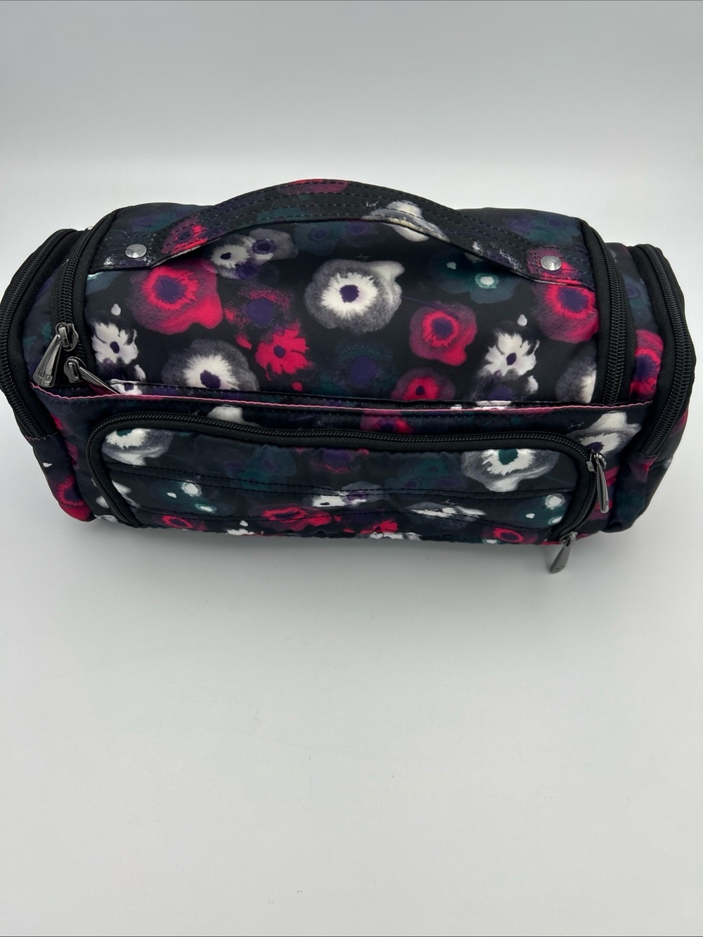 LUG Trolley Travel Cosmetics Make-up Bag Toiletry Case Wildflower Zip Pockets